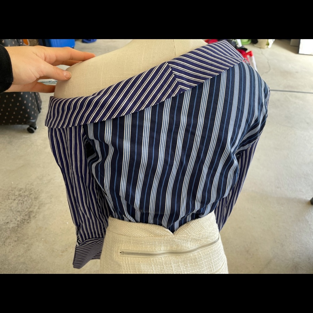 Lea and Viola off-the-shoulder stripped Blouse - Picture 6 of 6
